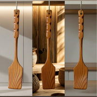 Wooden with Hanging Hole Smooth-Polished Wooden Long-Handled Turner with Hanging Hole for Home Cooks, Kitchen