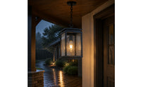 Outdoor Hanging Lantern Clear Glass Outdoor Hanging Porch Light Rectangular Lantern Lamp Exposed Bulb Hanging Lamp Chain Hung