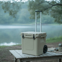 Telescoping Hard Shell Cooler with Wheels Insulated Rolling Cooler Large-Capacity Ice Chest with Wheels Portable for Camping