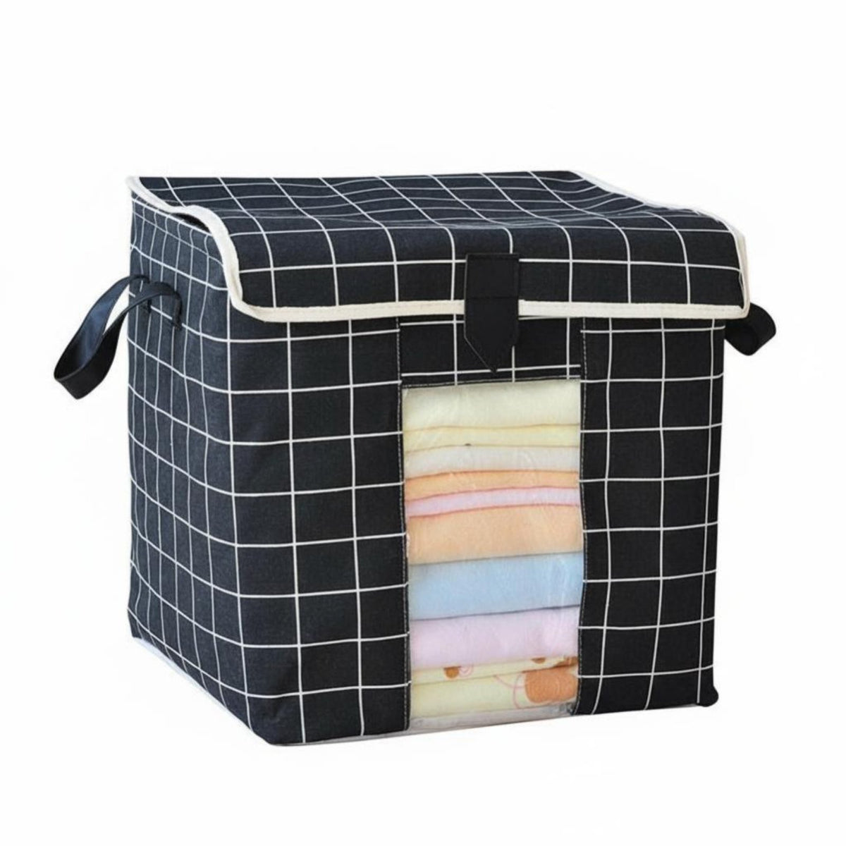 Lidded Clothes Storage Box Minimalist Lidded Textile Organizer Dustproof Lid Textile Storage Box for Closet, Bedroom