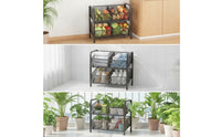 Wire Storage Basket Cart Versatile Two-Tier Storage trolleyResistant Furniture for Restroom, Laundry Room, Balcony