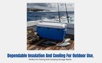 Fishing Cooler Box, Large Capacity Insulated Ice Chest, Lightweight, Outdoor Sea, Boat, Shore Fishing