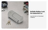 Industrial Door Handle Lock Assembly Rectangular Keyed Door Lock Flush Cover Rounded Edges