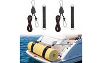 2 Pieces Ratchet Rope Hanger Heavy Duty Rope Hanger with Carabiners Self Locking Ratchet Tie down Strap for Boaters, Marine Storage, Boat Deck