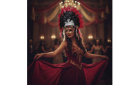 Theatrical Feather Headpiece with Beaded Headband Feathered Feather Headdress Layered Costume Headdress One Size for Performers, Dance Shows