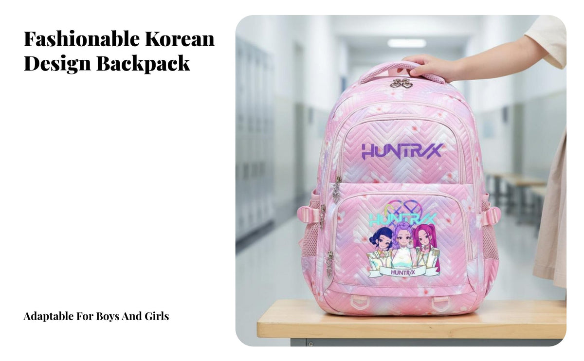 Anime Cartoon Print Backpack, Korean Style, Lightweight, Large Capacity, School Bag