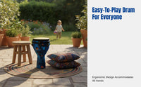 African Drum, Hand Percussion Instrument, Mechanical Design, for Children and Adults, Music Performance, Colorful Pattern