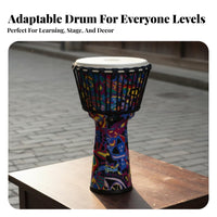 Easy to Play Goblet Djembe Warm Clear Tone Rope-Tuned Djembe Long-Lasting Hand Drum Lightweight for Beginners, Music Lovers, Musicians, Live Performances, Jam Sessions, Outdoor Festivals, Home