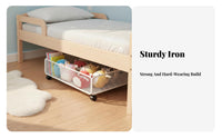 Flat Storage Drawer with casters Multi-Purpose Rolling Storage Drawer for Parents
