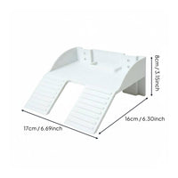 Food-Grade Plastic Turtle Basking Platform with Feeding Trough Aquatic Turtle Feeding Station Cold-Blooded Animal Climbing Ramp for Aquarium, Terrarium