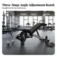 Commercial Grade Adjustable Weight Bench Heavy Duty Construction Incline Decline Bench High-Density Foam Padding Strength Training Equipment Quick Adjustment for Bodybuilders, Weightlifters
