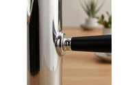 Round Base Stainless Steel Kettle Ornament Polished Silver Coffee Pot Ornament Domed Top Decorative Tabletop Kettle