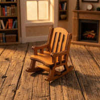 Curved Rockers 1:12 Scale Chair Slatted Back Dollhouse Rocking Chair