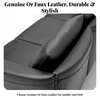 Genuine Leather Three-Seater Office Couch Minimalist Design 3-Seater Waiting Room Sofa Professional Appearance Reception Seating Thick Padding for Customers, Business Owners, Interior Designers, Lobby, Hospital, Airport