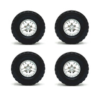 4 Pieces RC Car Wheels with Metal Hub Rubber RC Crawler Tires with Rims High Hold Rim for Hobbyists