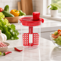 Vegetable Chopper 500ml, Manual Food Puree Maker with Crank Handle, Compact Chopper for Campers & Student Food Prep