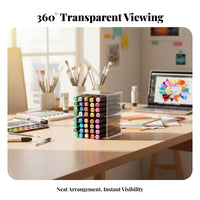 Multi-Slot Marker Rack Clear View Multi-Compartment Holder Space-Saving