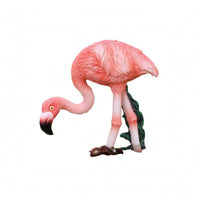 Resin Flamingo Figurine Miniature Pink Flamingo Figurine Home Decor Molded Feather Texture Outdoor Ornament Decorative Base