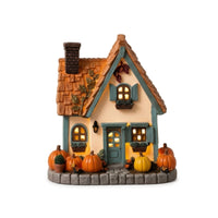 Vintage Light-up Pumpkin Cottage Halloween Lighted House with Pumpkins Miniature House with Warm Lights Autumn Pumpkin Cottage