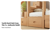 Solid Wood Bunk Bed Space-Saving Kids Bunk Bed with Guardrails Sturdy Construction children's Furniture for Juniors, Parents, Bedroom, Dormitory, Home