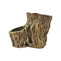 Tree Stump Planter Wood-Grain Stump Planter Decorative for Desk
