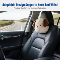 Plush Car Headrest, Cartoon Support Pillow, Cute Neck Pillow, Comfortable Car Interior Accessory