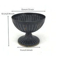 Vintage-Style Flower Vase Pedestal Goblet Vase Rustic Candle Cup Decorative for Mantel