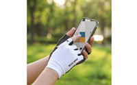 Touchscreen-Compatible Short-Finger Cycling Gloves Padded Half-Finger Bike Gloves Anti-Slip Breathable for Cyclists, Road Riders, Outdoor Training