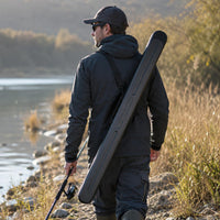 Large Capacity Fishing Rod Bag ABS Hard Shell Waterproof Fishing Tackle Bag 1.25/1.3m Lightweight Double Zipper Fishing Bag
