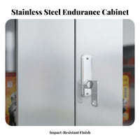 Sturdy Construction Emergency Supply Cabinet Heavy-Duty Fire Protection Equipment Cabinet Long-Lasting Stainless Steel Safety Locker High Security Lock for Facility Managers, Industrial Workers, Factories, Warehouses, Public Buildings