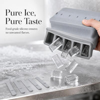 Food-Grade Silicone Ice Pop Molds with Press-Type Ice Cube Tray