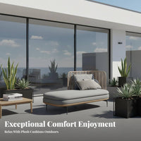 4 Pieces weatherproof 4-Piece Highrear Sofa Set Thick pads Outdoor Furnishing Rust-Resistant Frame Lounge Seating easy-clean coverings for Garden Lovers, Families, property owners, Patio, spineyard, waterfront, Balcony