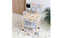Wooden Repair Bench Storage Shelf Wooden Tool Bench Easy to Assemble Kids Workbench for Playroom