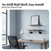 Adhesive Floating Shelf Easy Installation Storage Solution Space-Saving