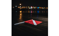 Warning Flag with Pole High-Visibility Boat Flag with Pole Marine Marker for Boaters, Divers, Boating, Diving