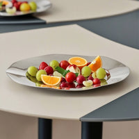 Irregular Round Fruit Plate Shallow Serving Tray with Wide Rims Low-Profile Fruit Tray for Hosts, Home Interior Designers, Hotel