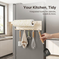 Pantry Roll Holder Made of Carbon Steel for Kitchen Wall or Fridge, Dispensing Paper Towel for Use