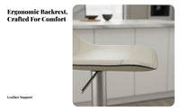 Modern Minimalist Design Adjustable rotating Stool with supportrest Integrated Footrest Adjustable Pedestal Stool with Low supportrest Wide Stable Base Counter Chair Padded Seat for home residents, Adults, Home Bar, Kitchen Island, Pub, Dining Room
