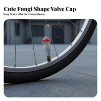 Mushroom Tire Valve Cap Easy Installation Cute Mushroom Wheel Dust Cap Dustproof Bike Air Valve Cover for Women, Motorcycle Riders, Outdoor Biking