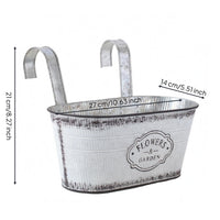 Galvanized Hanging Planter Powder-Coated Wall Flower Pot Distressed Finish