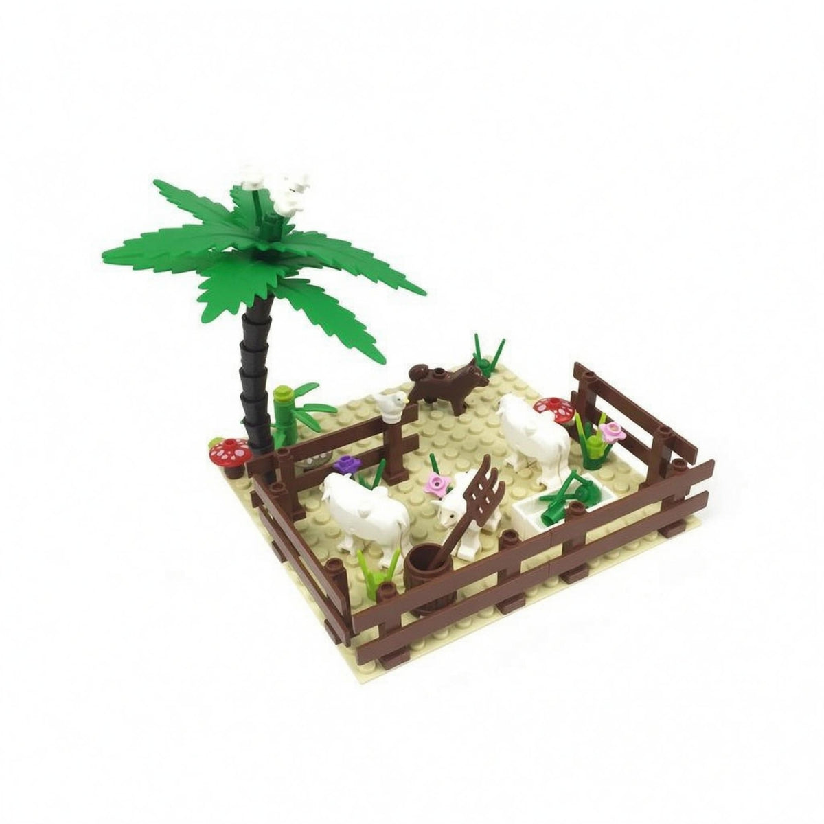 Brick Animal Scene Plastic DIY Block Animal Set Small-Particle Block Model 3D Puzzle Tiger Micro Blocks Easy to Assemble