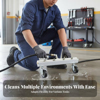 2 Wheel Design Underbody Car Wash Cleaner Stainless Steel & Aluminum Alloy Wheeled Underbody Washer Quick Connect for Garage Floor, Driveway