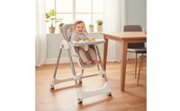 2 in 1 High Chair Rocker Stable Pyramid Structure Reclining Infant Feeding Seat Adjustable Height Convertible Infant High Chair for Infants