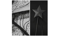Black Angel Wings Transparent Costume Set with Wand Lightweight Fairy Wings Matching for Adults, Cosplay, Festivals