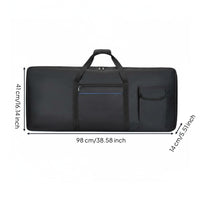 Waterproof Padded Keyboard Case Adjustable Shoulder Straps Digital Piano Carrying Bag Multiple Pockets for Students, Storage