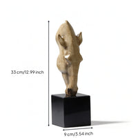 Animal Head Sculpture Modern Animal Head Statue Abstract Sculpture with Pedestal for Home Stylists, Art Collectors, Living Room, Entryway, Bookshelf