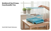 Narrow Wire Spacing Square Finch enclosure Easy to Clean avian Housing dependable-latch Avian House Lightweight for Indoor, Indoors, Balcony, Living Room