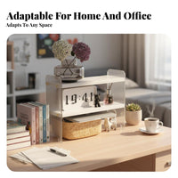 Multi-Tier Desk storage-spaceSaving Multilayered Desk Organizer Transparent View