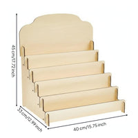 Wooden Greeting Card Display Stand Space-Saving Postcard Display Rack for Office