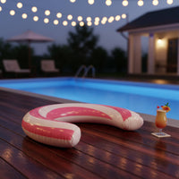 Bend-Shaped Swim Loop Thickened PVC Material U-Shaped Water Lounger Easy to Inflate U-Seat Water Lounger for Beach, Lake, Summer Vacation